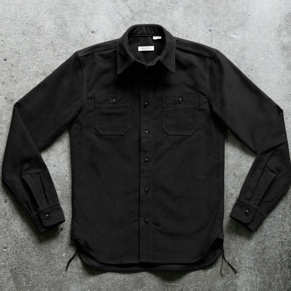 Gustin Black Button-Up Work Shirt